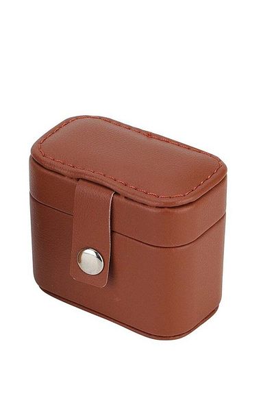 COOYA Portable multi-layer jewelry storage box,PU leather,removable and stackable compartments,brown