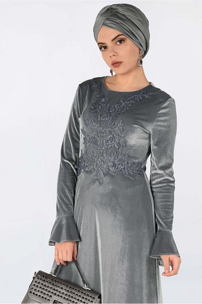 Alvina ΦΟΡΕΜΑ ΜΕ ΚΕΝΤΗΜΕΝΟ ΜΠΡΟΣΤΑ ΒΕλούδινο 4781