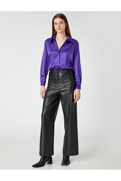 Koton Satin Shirt Long Sleeve Buttoned