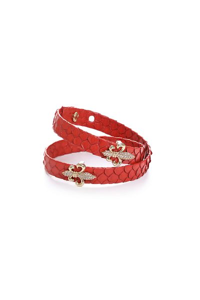 Fatma yaşar Fleur De Lis Figure Leather Bracelet