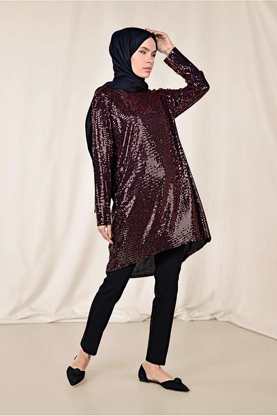 Alvina 4063 Model Sequin Tunic