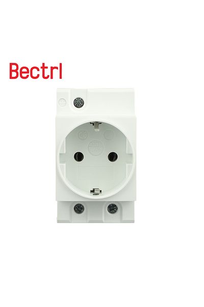 CNC 220V CNC Din Rail 35mm Modular Mount AC Power Socket Plug 16A 220V AC Connector Grey Residential Gen