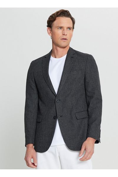 ALTINYILDIZ CLASSICS Altınyıldız Classics Regular Fit Black Men's Jacket Ace004252192_Syh