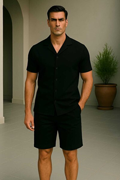 Yavili Special Design Linen Shorts Shirt Set