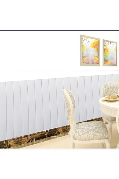 Flippy Σετ 10 Placi Tapet 3D, Flippy, 70 x 70 cm, Grosime 3 mm, din Rasina, Tip Placi de Lemn, 4,9 mp, Alb