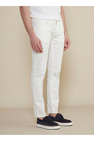 BROOKS BROTHERS Normal Bel Düz Paça Standart Kırık Beyaz Erkek Pantolon BBSS25MPT010