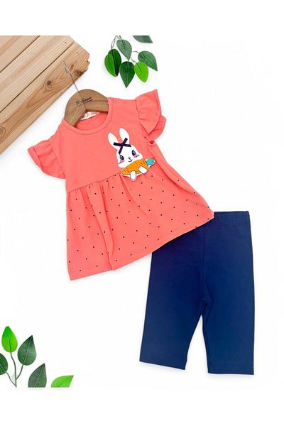 voyyo kids baby Rabbit and Carrot Detailed Lycra Flexible Tights Suit for Age Range 3-6-9-12-18 Months