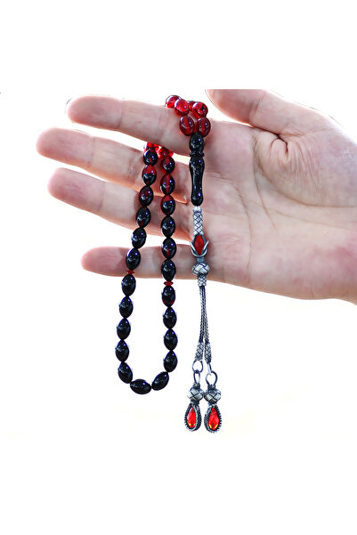 Tesbihane 1000 جنيه استرليني من العنبر الأحمر الناري مع قطع الشعير101001471