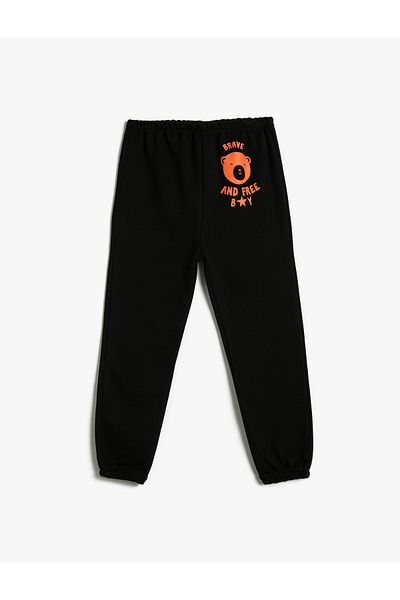 Koton Jogger Sweatpants Cotton with Elastic Waist Print Detail