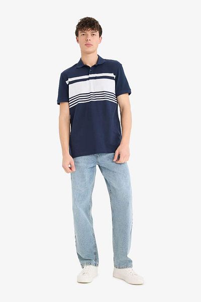 DeFacto 100% Cotton Regular Fit Short Sleeve Polo T-Shirt D7600Ax25Sp