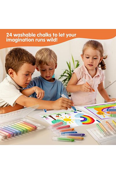 fulina 24 Pcs Non-toxic Washable Chalk set in 12 Colors,for Blackboard Drawing Writing HomeSchool Classroom