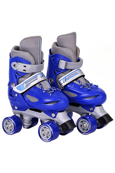 fulina 4 Wheel Skates Adjustable for Kids Youth Beginner Gift,with All Light Wheels,35-38cm Sizes,Blue