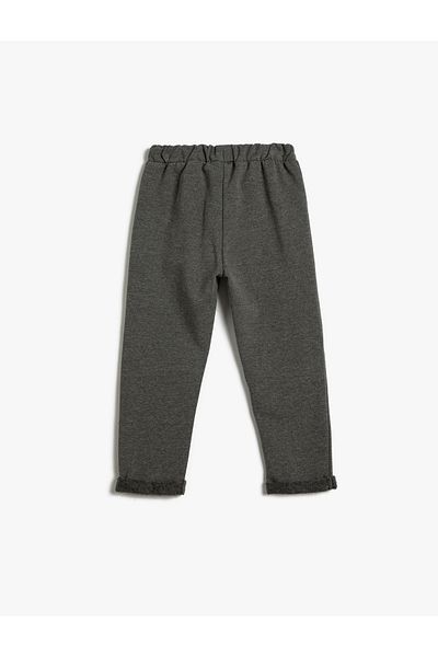 Koton Sweatpants Tie Waist Cotton Raised