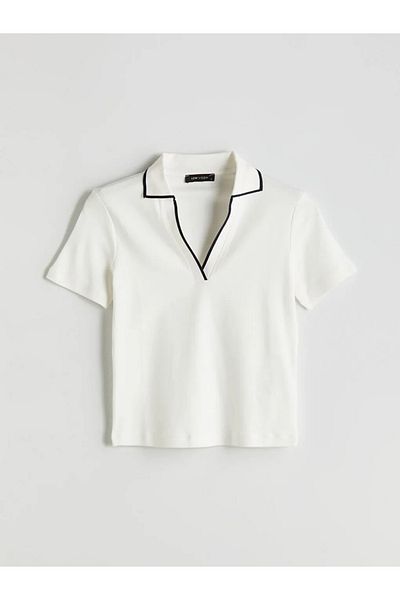 LC Waikiki Lcw Vision Ecru Polo Neck Women's T-Shirt