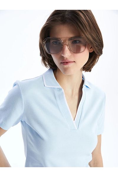 LC Waikiki Tricou pentru damă LCW Vision Blue Polo Gât