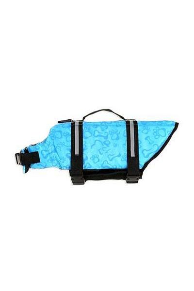 HALAMODO Pet Safety Printed Swimming Life Jacket Blue/Black/Grey M