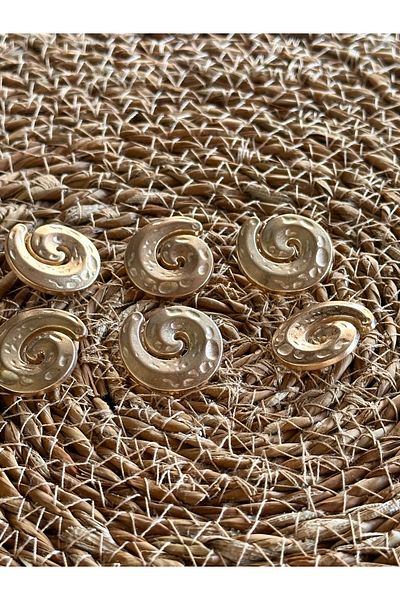 ODDA TASARIM ATÖLYESİ Set of Buttons for Clothes with Spiral Model Gold Color (2cm)