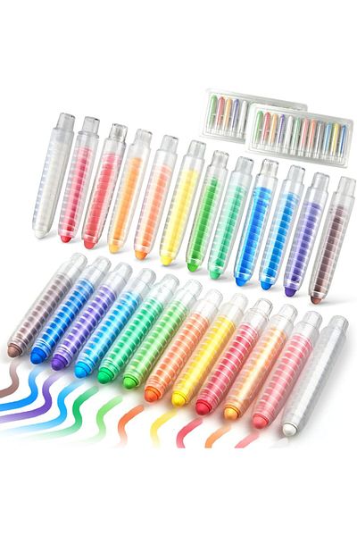 fulina 24 Pcs Non-toxic Washable Chalk set in 12 Colors,for Blackboard Drawing Writing HomeSchool Classroom