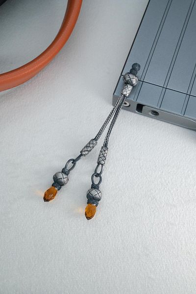 dergah tesbih Honey Color Silver Kazaziye Whips