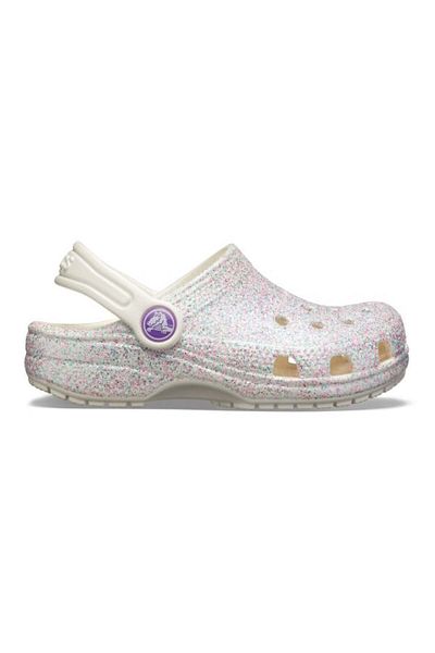 Crocs Saboti Crocs Toddler Classic Glitter Clog 20-21 EU - C5 US Alb - Oyster