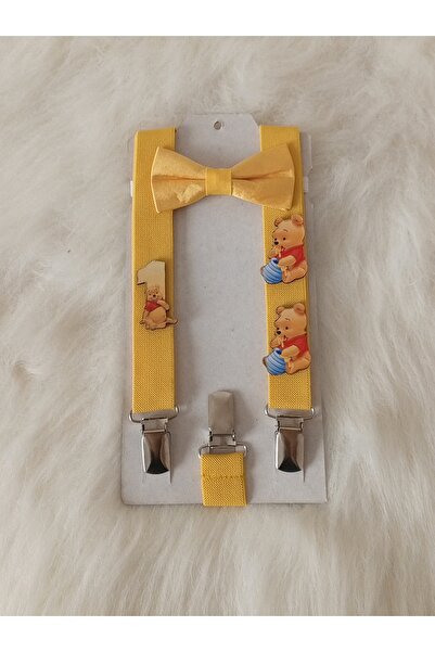 Bambinoo Winnie The Pooh 1 Yaş Konsept Askı Papyon Özel Gün Doğum Günü Pantol...