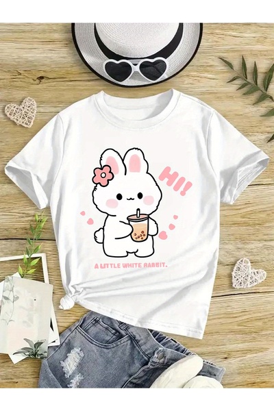 MYADA Premium Hiı Rabbit printed trend T-shirt για κορίτσια 23573