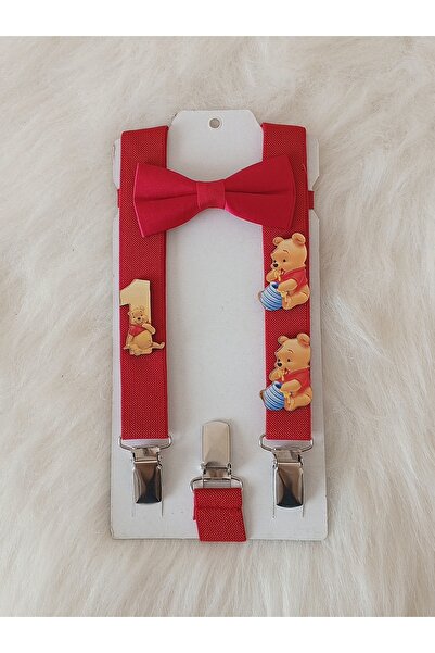 Bambinoo Winnie The Pooh 1 Yaş Konsept Askı Papyon Özel Gün Doğum Günü Pantol...