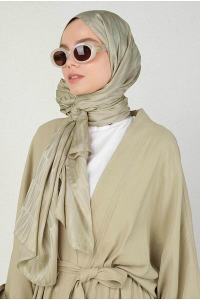 HEQA Jou Pattern Jacquard Shawl and Sage