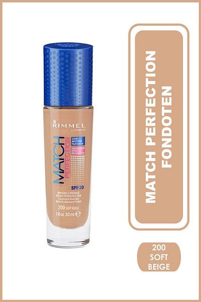 RIMMEL LONDON Marke: Match Pefection Foundation – Soft Beige 200 Kategorie: Foundation