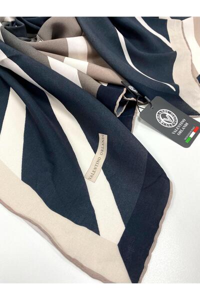 Valentino Orlandi Віскозний шарф - Монохромний лінійний візерунок - 51450-14