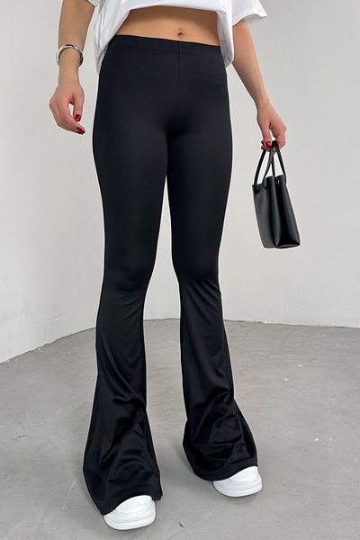 Cappmoda Pnt-07412 Black Diver Fabric Spanish Pants