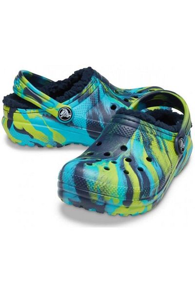 Crocs Saboti Crocs Classic Marbled Lined Kids 20-21 EU - C5 US Albastru - Navy/Multi