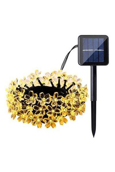 HALAMODO Waterproof Cherry Blossom Corded Solar String Lights Yellow/Black 7meter