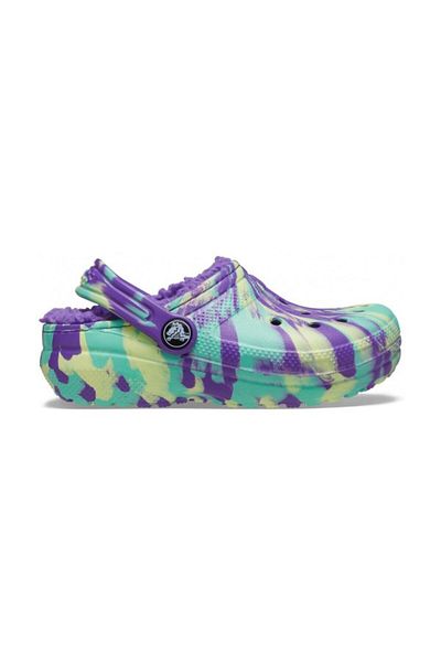 Crocs Saboti Crocs Classic Marbled Lined Kids Mov - Neon Purple 33-34 EU - J2 US