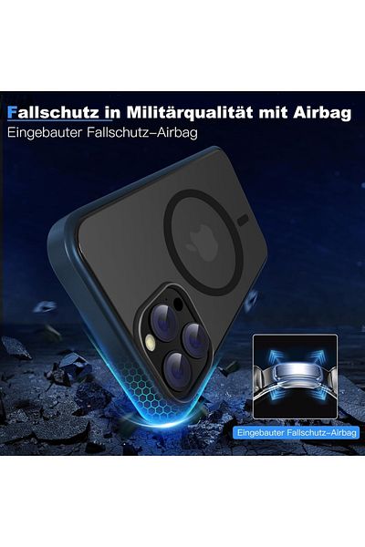 HuwaiH Husă de protecție pentru iPhone 14 Pro Max, TPU/PC, albastru închis, 6,7 inci