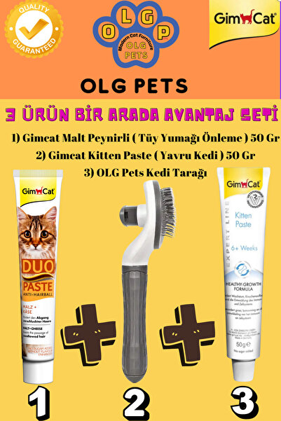 Gimcat Malt ( Peynirli Tüy Yumağı Önleme), Gimcat Kitten Paste ( Yavru Kedi ) ve Kedi Tarağı