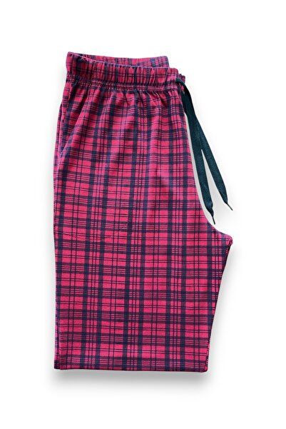 FORMO Erkek Kırmızı Ekose %100 Pamuk Yüksek Kalite Rahat Pijama Altı