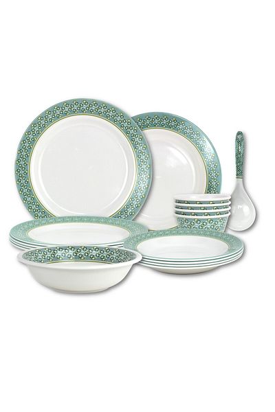 Melrich 20 Pcs Melamine Dinner Set Dishwasher and Freezer safe Durable and Strong