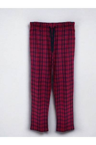 FORMO Men's Red Plaid 100% Cotton High Quality Comfortable Pajama Bottom