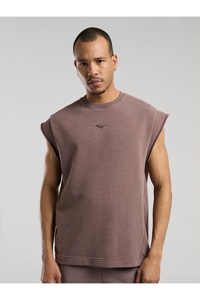 EVERLAST Ανδρικό αμάνικο φούτερ Bronx 1910 Oversize Washed Brown