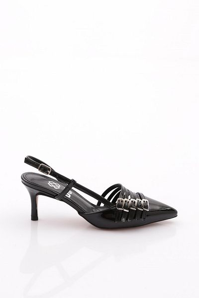 DGN Pantofi de dama cu toc inalt din piele lacuita neagra 6736535