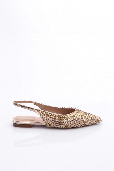 DGN Women's Ballerinas Gold Gold Stone 41521085