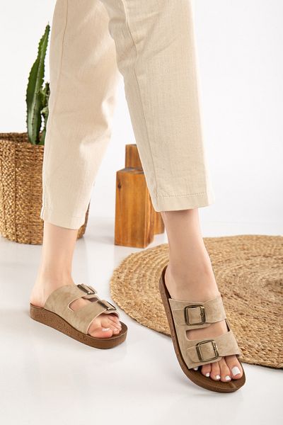 Jackers Παντόφλες Unisex Ορθοπεδική Σόλα με διπλή ζώνη με αγκράφα Καθημερινές άνετες παντόφλες για το σπίτι και έξω