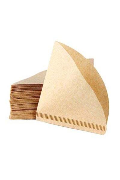 HALAMODO 100-Piece Unbleached Disposable Coffee Filter Paper Beige 13.4x10.2centimeter