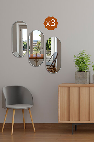 Ayshe Home Concept 3'lü Oval Ayna Duvar Aksesuarı - Sunumluk - Sunum Tepsisi ...
