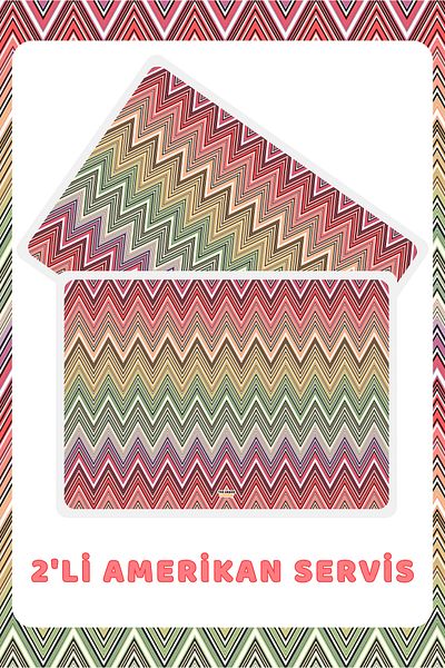 The Grade Doily 2 Pcs Zigzag Pattern Colorful Doily 2 Pcs Food Doily Zigzag Pattern 42X28 cm