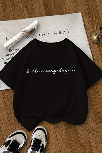 MYADA Tricou pentru copii Trend cu imprimeu Premium Smile Every Day 23578