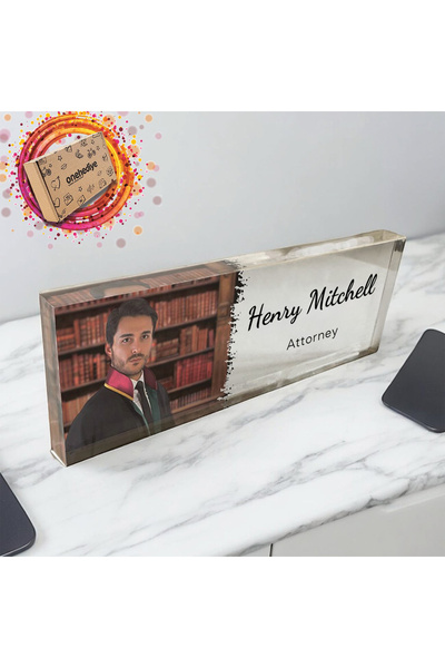 onehediye Size Özel Kendin Tasarla Fotoğraflı Meslek Ünvan Masaüstü İsimlik O...