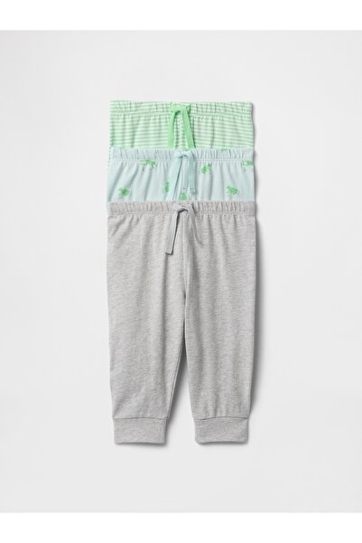 GAP Bebek Yeşil First Favorites Organik Pamuk 3'lü Pull-On Pantolon Seti