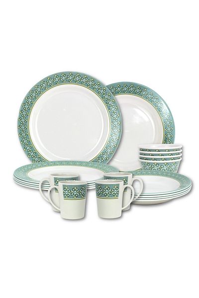 Melrich 16 Pcs Melamine Dinner Set Dishwasher and Freezer safe Durable and Strong